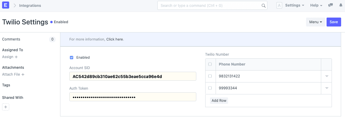 Cài đặt Twilio
