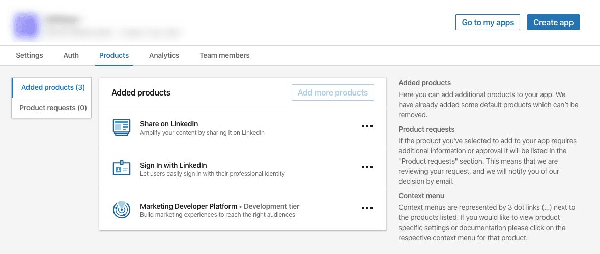 Sản phẩm Ứng dụng LinkedIn Developer