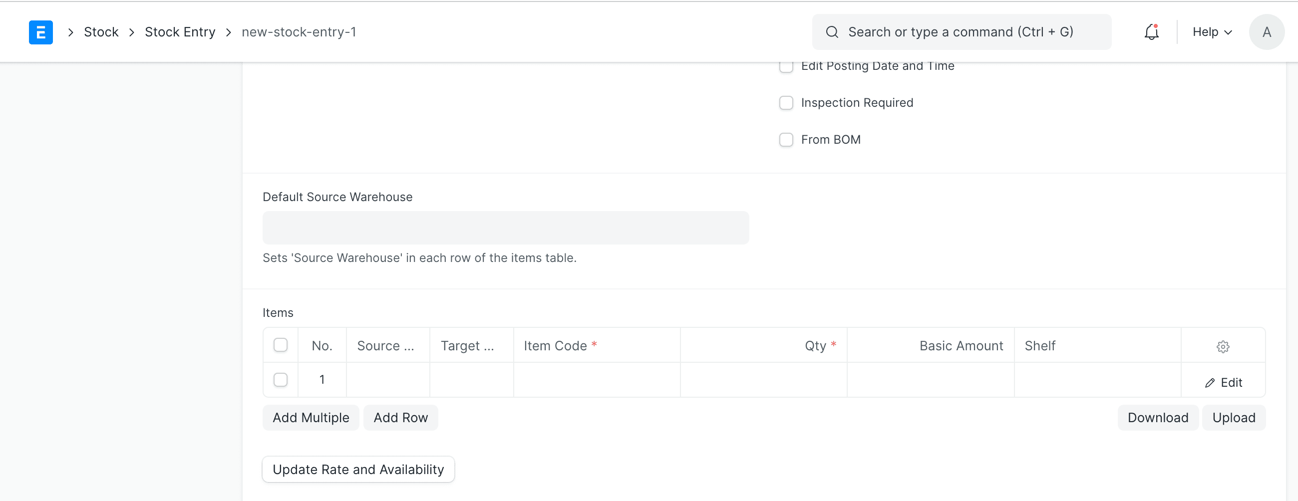 inventory dimension on transaction